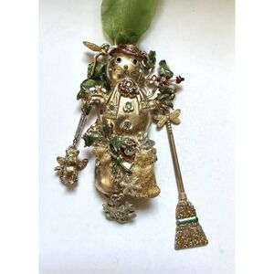 Kirk's Folly Snowman Ornament W/ Cats Fairies Dragonfly